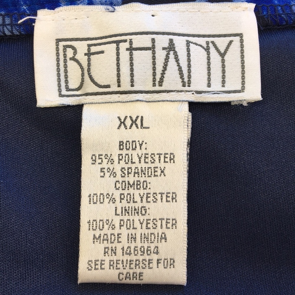 Bethany Strappy Sleeveless Midi Dress Blue and Black Abstract Pattern Size XXL - Picture 8 of 8